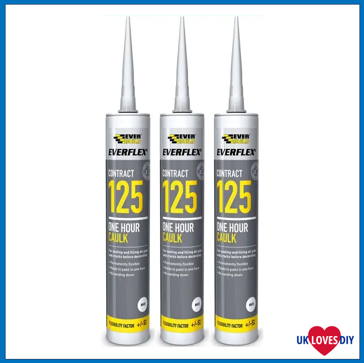 3 X EVERBUILD 125 ONE HOUR CAULK BROWN 300ML