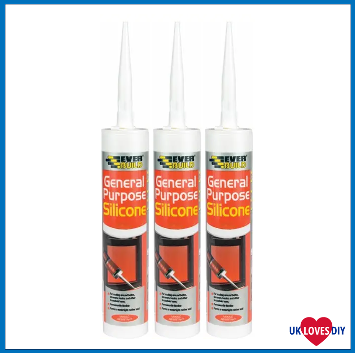 3 X EVERBUILD GENERAL PURPOSE SILICONE BROWN 280ML