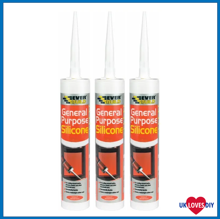 3 X EVERBUILD GENERAL PURPOSE SILICONE GREY 280ML