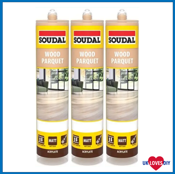 3 X SOUDAL PARQUET TIMBER SEALANT MEDIUM OAK 300ML