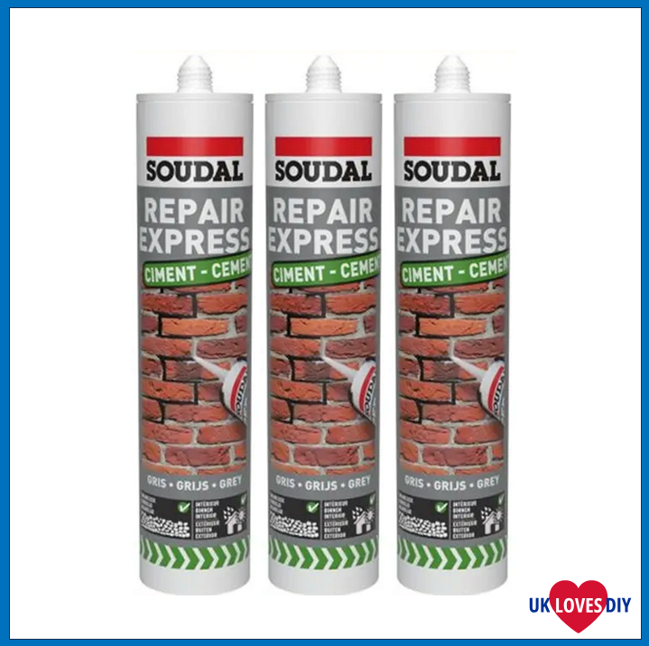 3 X SOUDAL REPAIR EXPRESS CEMENT GREY 290ML