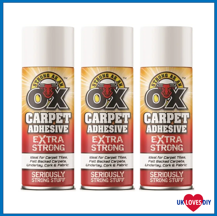 3 X STRONG AS AN OX CARPET SPRAY ADHESIVE 500ML
