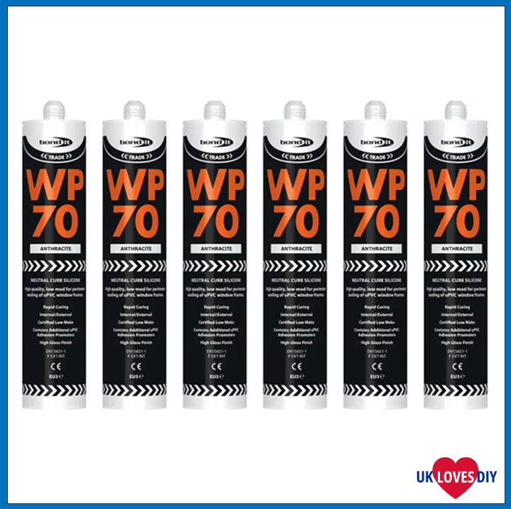 6 X BOND IT WP70 SILICONE ANTHRACITE GREY 310ML