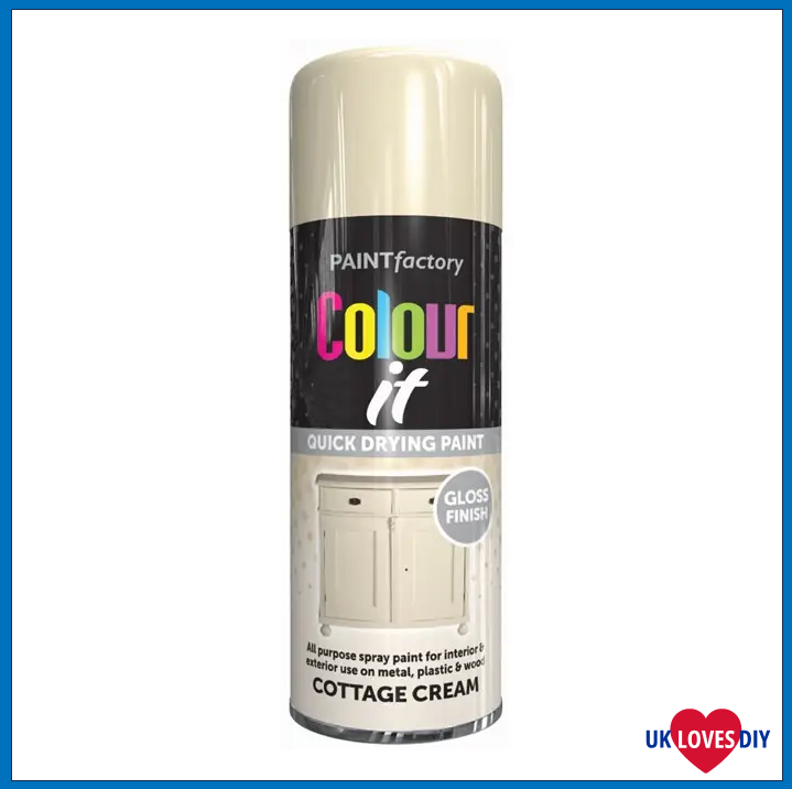 COLOUR IT-COTTAGE CREAM GLOSS SPRAY PAINT 400ML