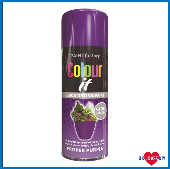 COLOUR IT PROPER PURPLE GLOSS SPRAY PAINT 250ML