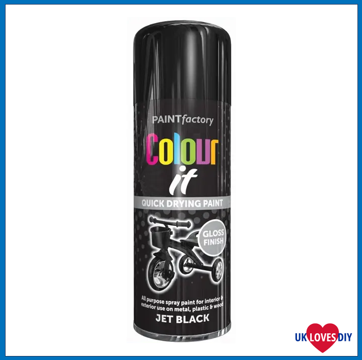 COLOUT IT JET BLACK GLOSS SPRAY PAINT 400ML