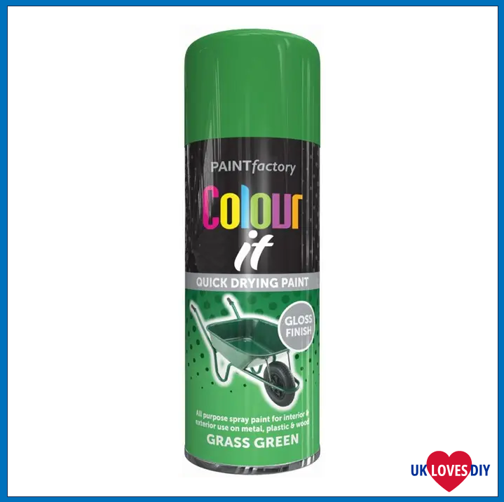 PAINT FACTORY COLOUR IT- GRASS GREEN GLOSS SPRAY PAINT 400ML