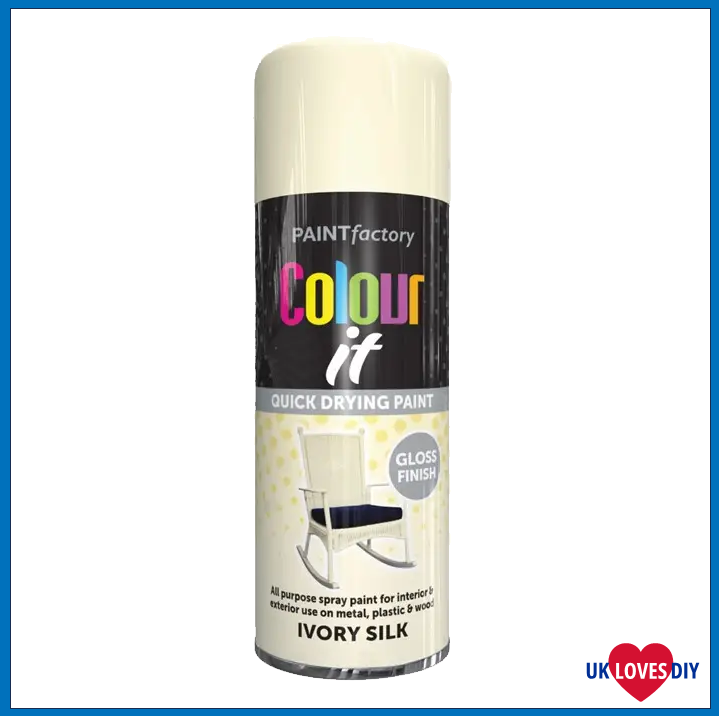 PAINT FACTORY COLOUR IT- IVORY SILK GLOSS SPRAY PAINT 400ML