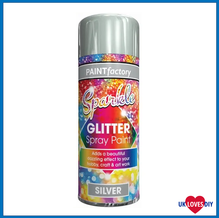 PAINT FACTORY GLITTER SPRAY PAINT SILVER 200ML