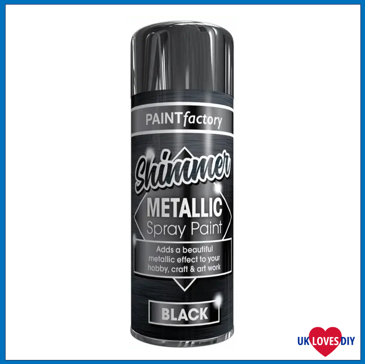 PAINT FACTORY METALLIC BLACK SPRAY PAINT 200ML